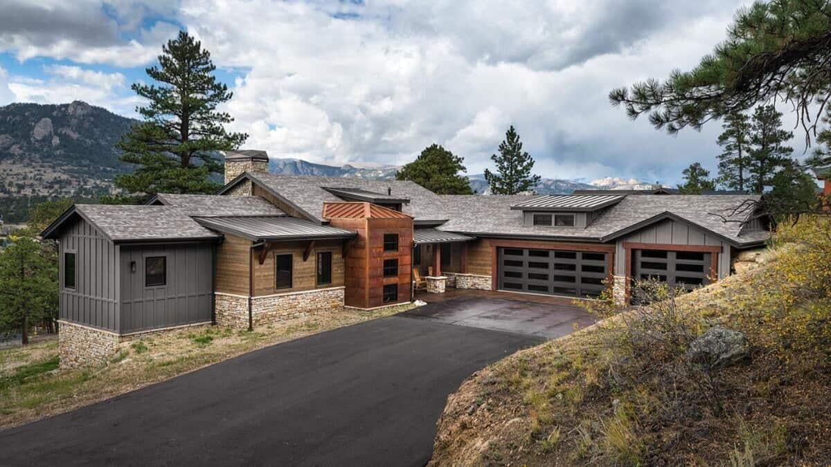 Mountain Retreat with Striking Copper Accents