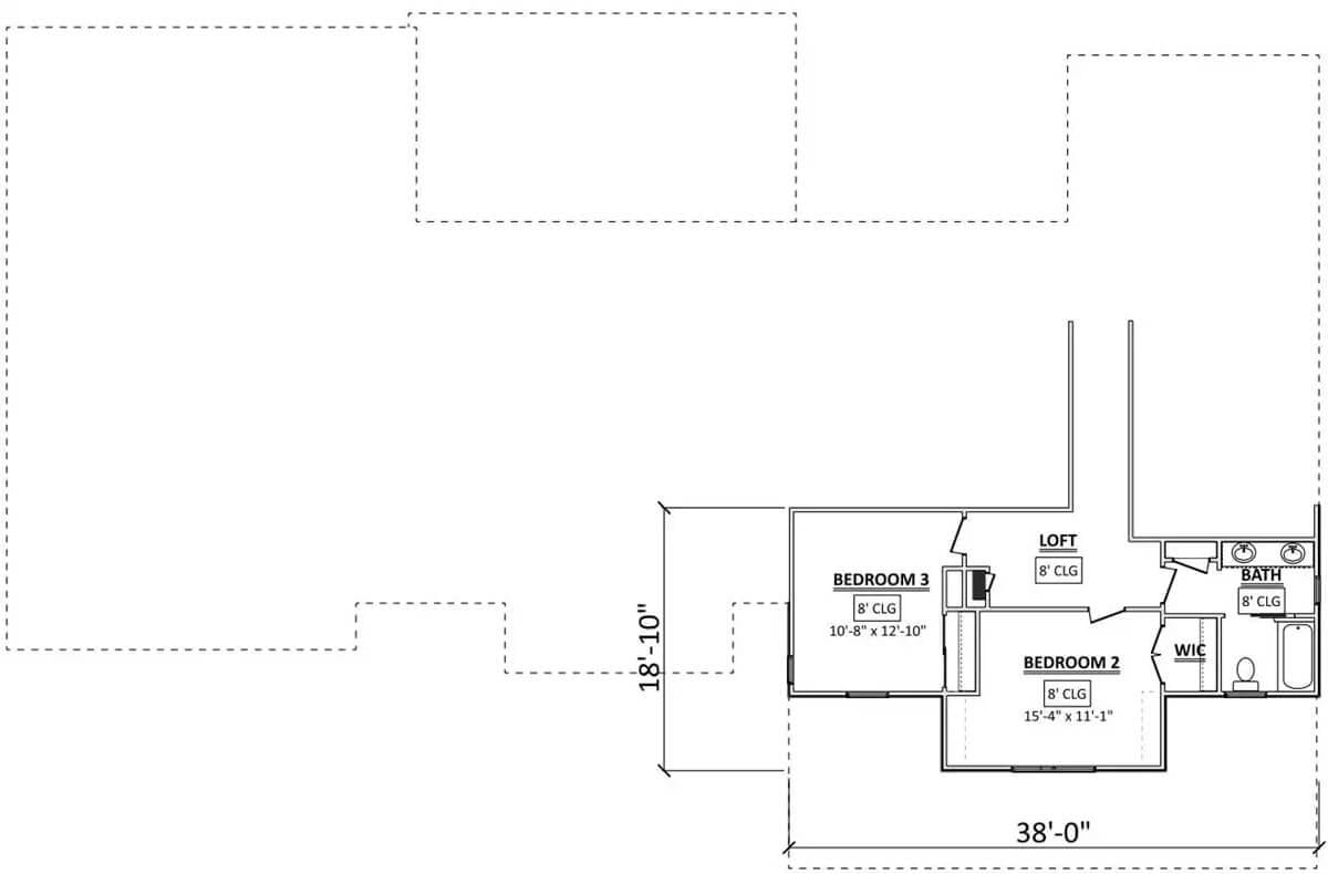 Exploring the Second Floor Layout with Loft and Two Bedrooms