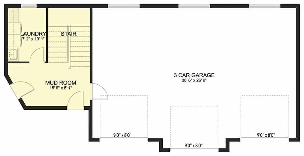 Spacious 3-Car Garage with Practical Mud Room Access