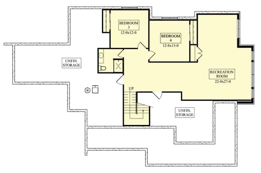 Explore the Spacious Recreation Room in This Lower Level Floor Plan