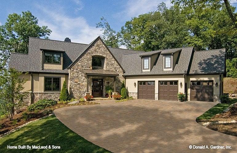 Classic Stone Facade with Modern Gable Accents