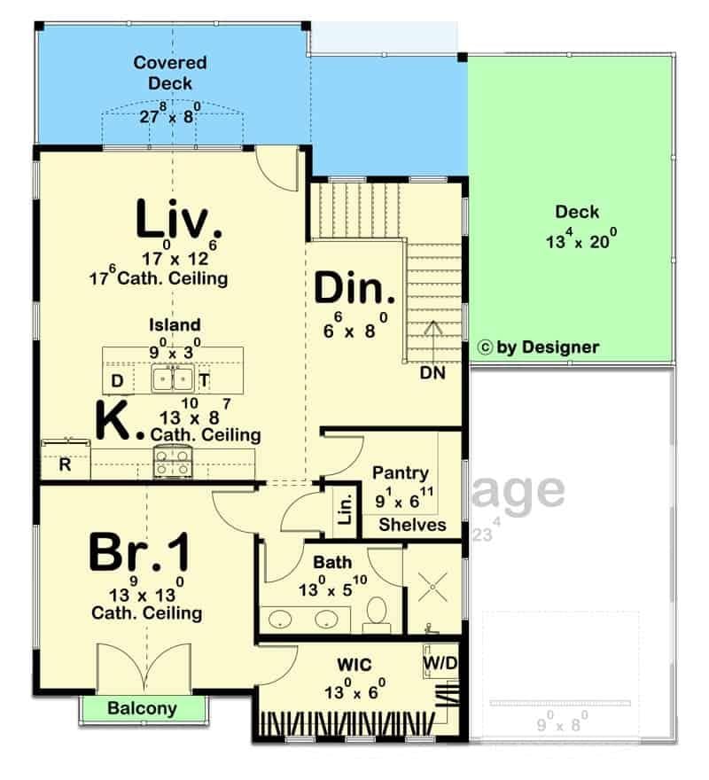 Explore the Open-Concept Living Area with Cathedral Ceilings
