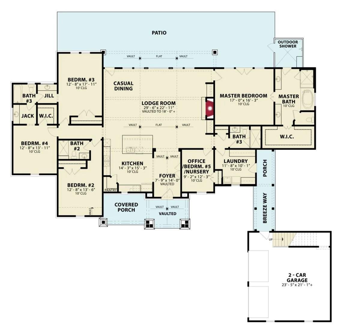 Explore the Spacious Lodge Room in This Floor Plan