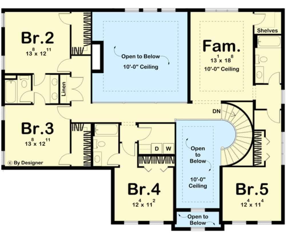Upper Level Highlights: Spacious Family Room and Five Bedrooms