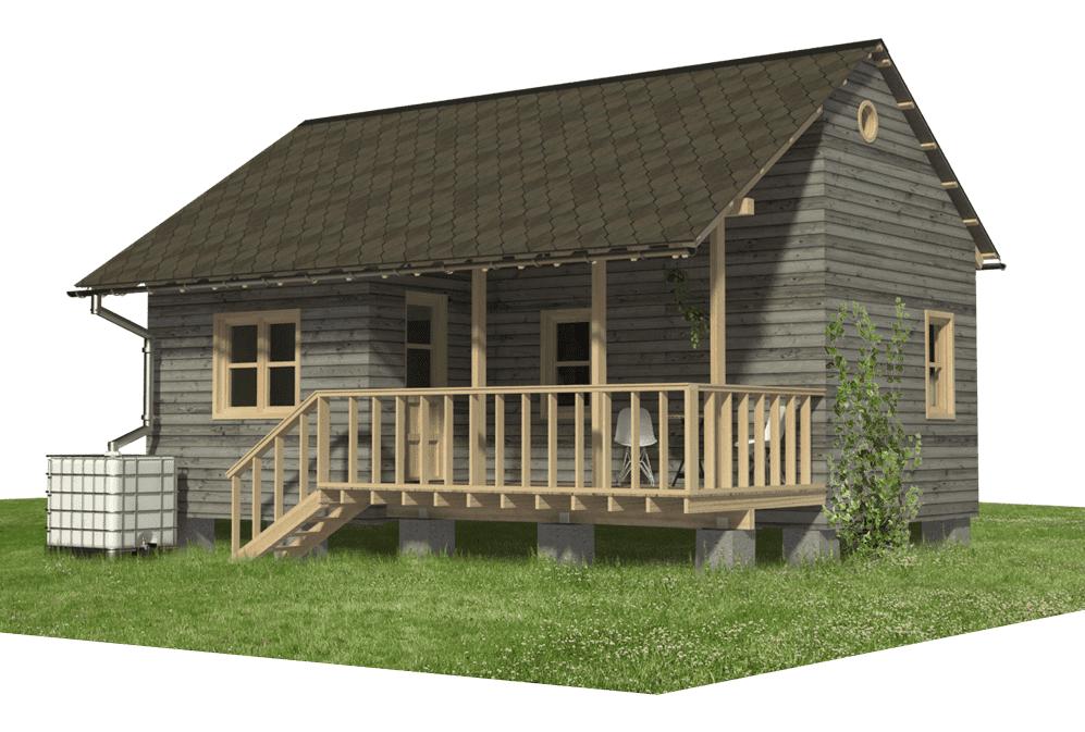 Step into This Compact Cabin with a Charming Front Porch