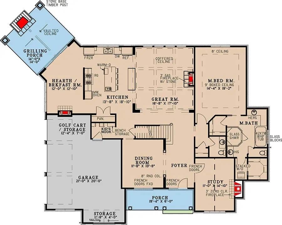 Explore This Spacious Floor Plan with a Vaulted Grilling Porch