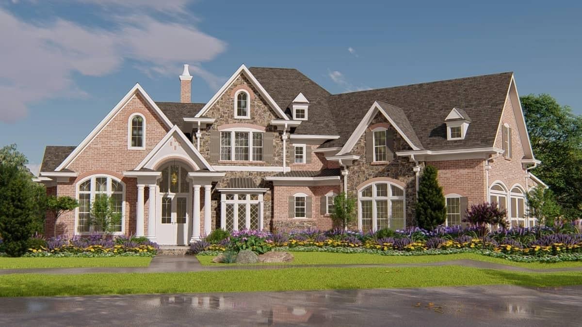 Classic Elegance in a Brick and Stone Facade