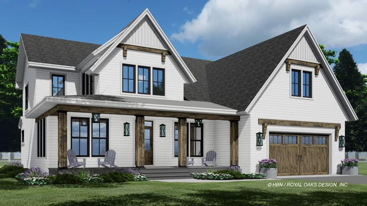 Classic Farmhouse with Striking Wooden Accents