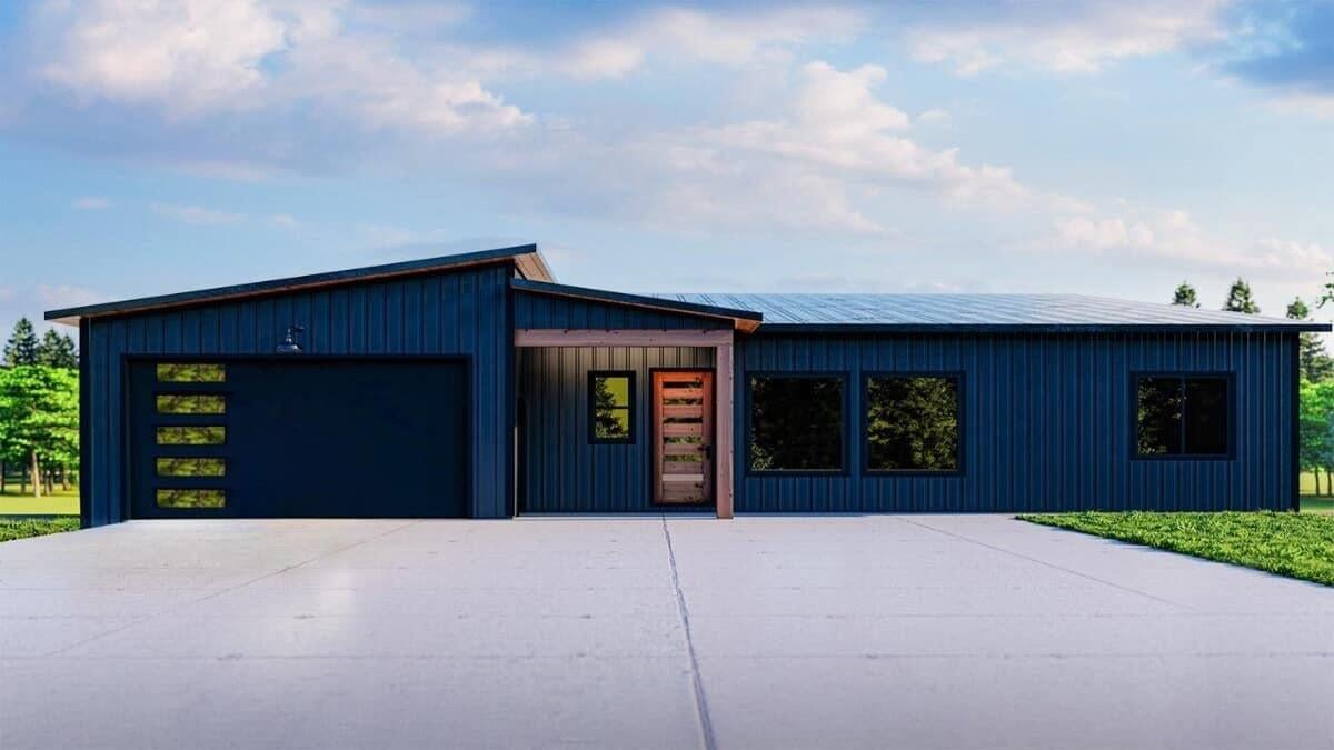 Sleek Modern Exterior with Distinctive Garage Door Design