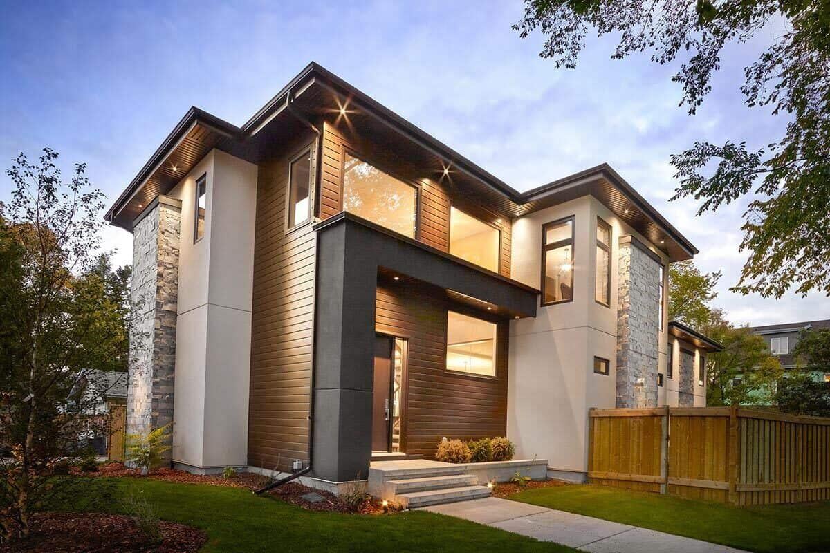 Contemporary Home with Striking Stone Accents