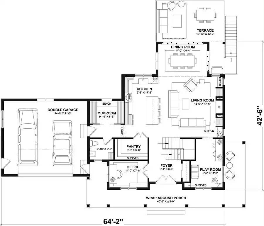 Main Level Floor Plan