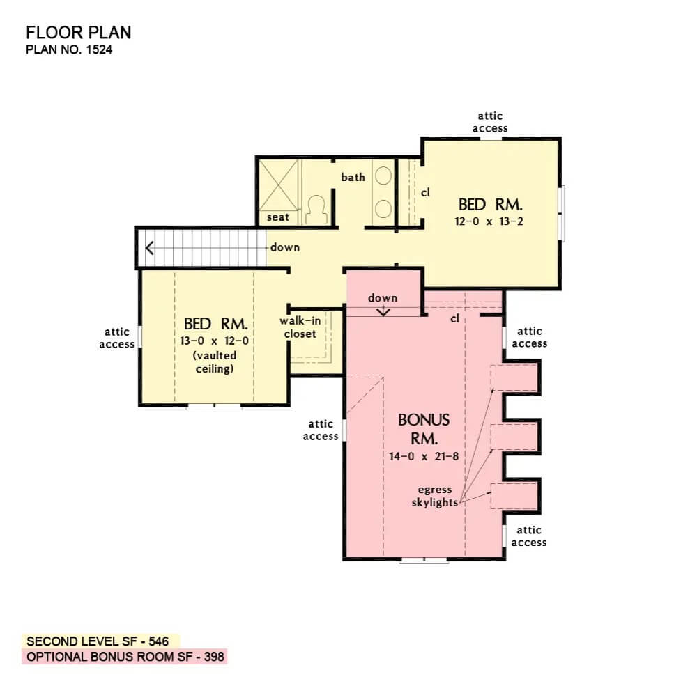 Second Level Floor Plan