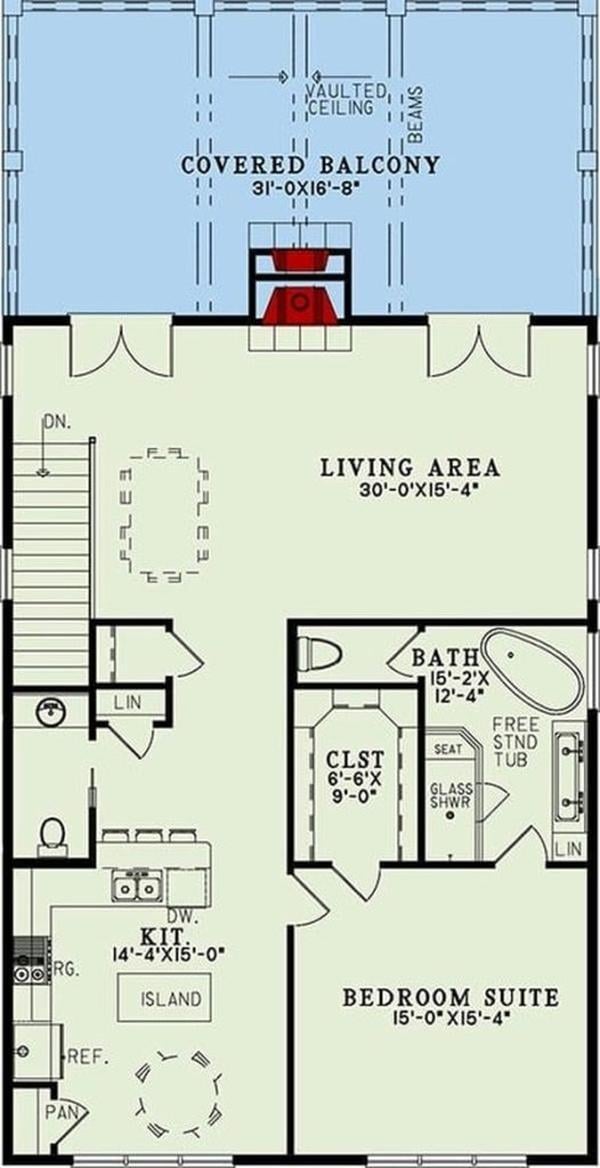 Explore This Spacious Floor Plan with a Vaulted Ceiling Balcony