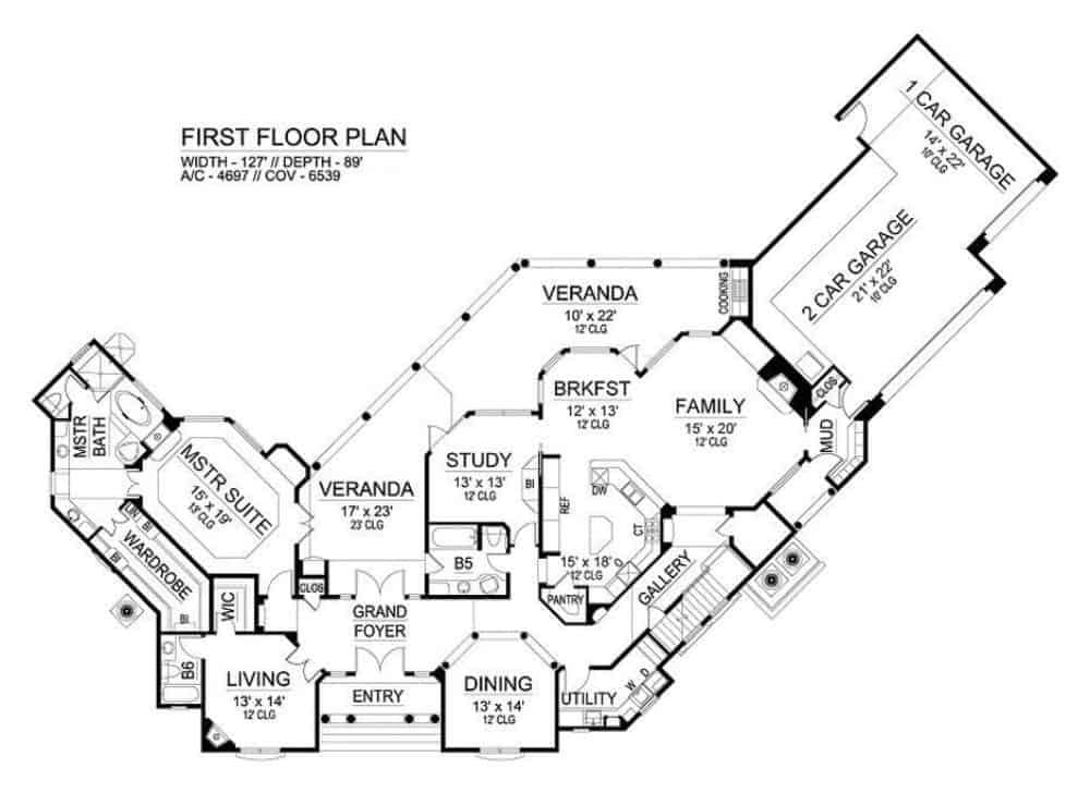 Explore This Expansive Floor Plan with Dual Garages and a Grand Veranda