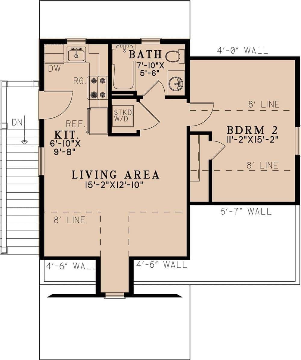 Compact Floorplan with Efficient Kitchen Layout