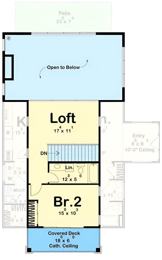 Explore the Cozy Loft and Bedroom with a Covered Deck
