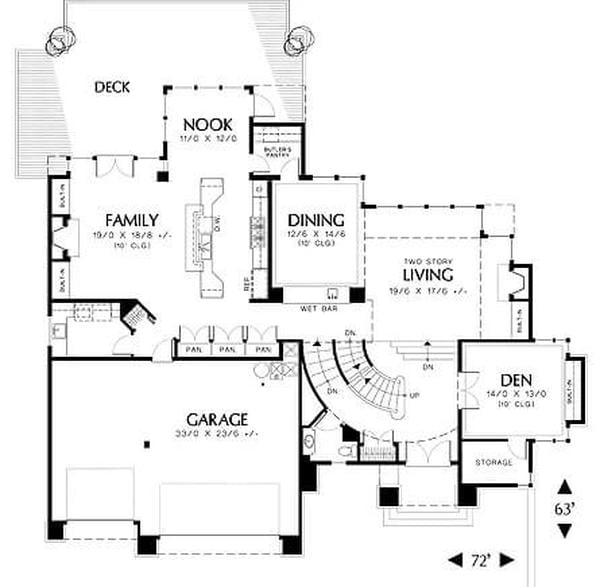 Check Out the Curved Staircase in This Expansive Floor Plan