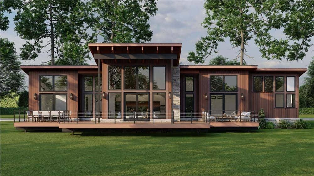 Contemporary Home with Striking Floor-to-Ceiling Windows