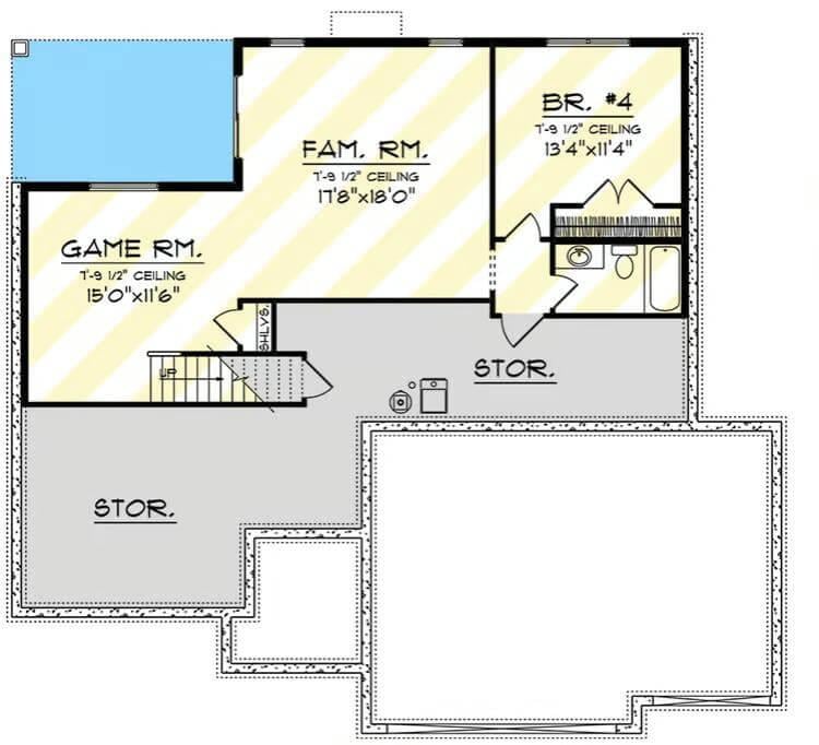 Explore the Versatile Basement Layout with Game and Family Rooms
