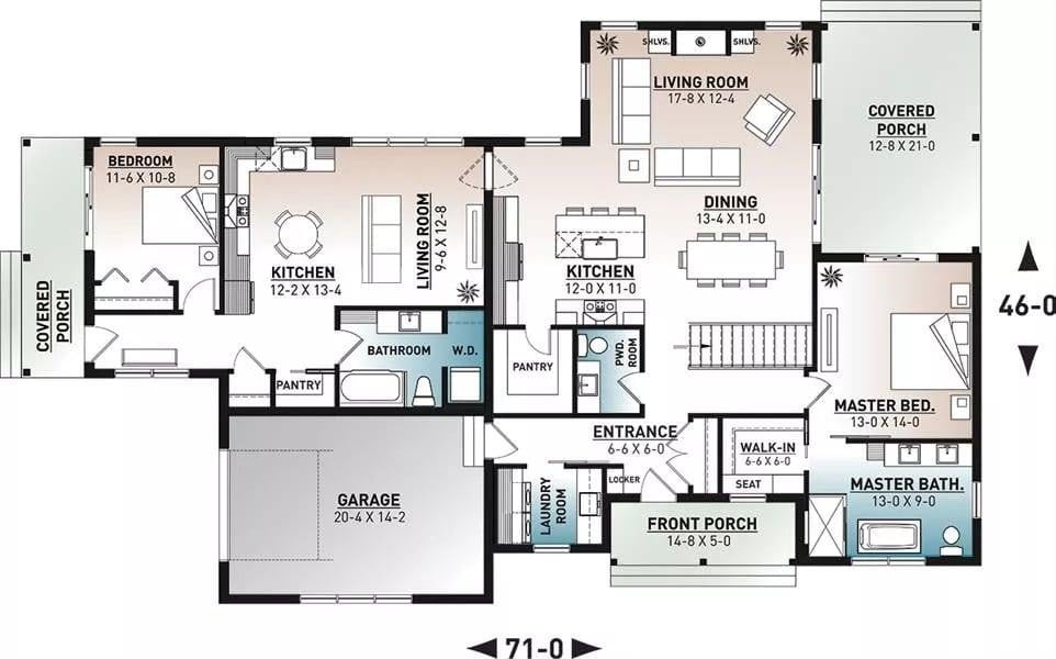 Explore This Cozy Floorplan with Dual Porches and Ample Living Space