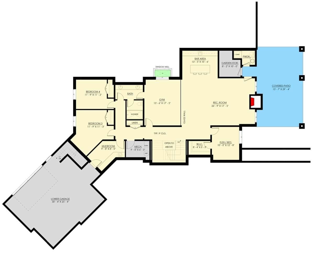 Explore the Versatile Lower Level Floor Plan with Gym and Rec Room
