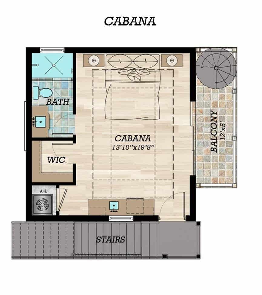 Step Into This Spacious Cabana with a Private Balcony
