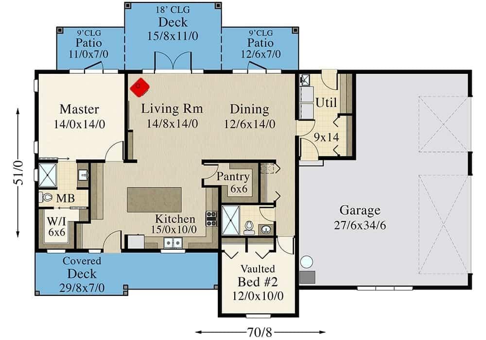 Explore This Thoughtfully Designed Two-Bedroom Home with Dual Decks