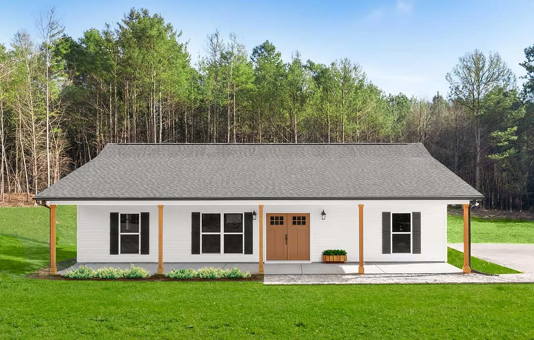Cottage-Style 3-Bedroom Home with Open Concept Layout and Front Porch (1,450 Sq. Ft. Floor Plan) 