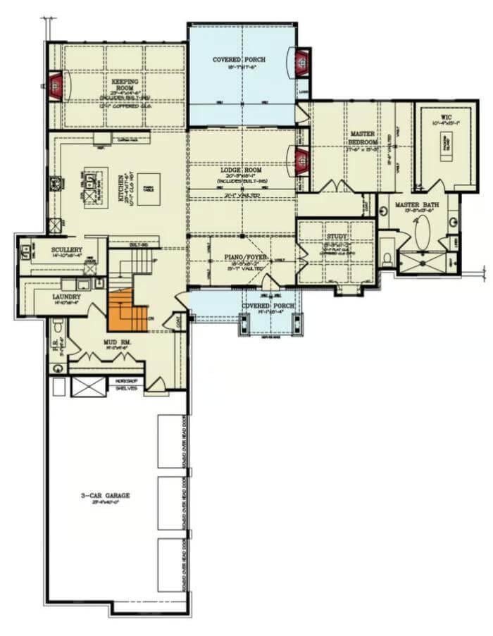 Explore the Expansive Lodge Room in This Floor Plan