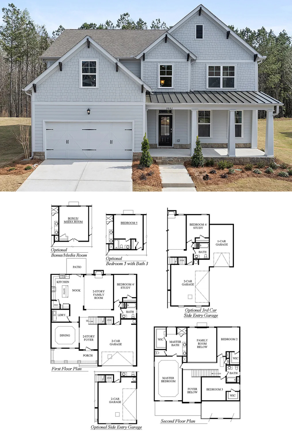 Craftsman-Style 4-Bedroom Home with Open-Concept Living and 2-Car Garage (2,912 Sq. Ft. Flooring)