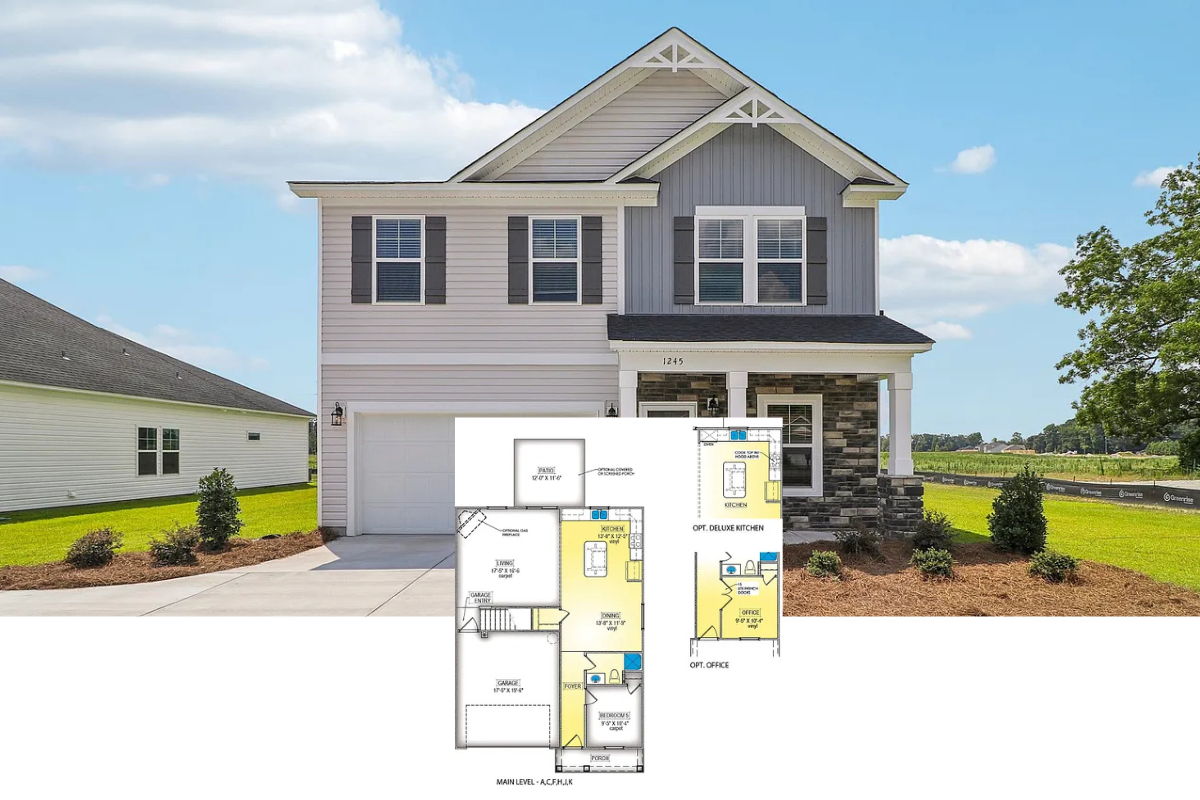 Traditional-Style 5-Bedroom Home with Optional Bonus Room Above the Garage (2,225 Sq. Ft. Floor Plan)