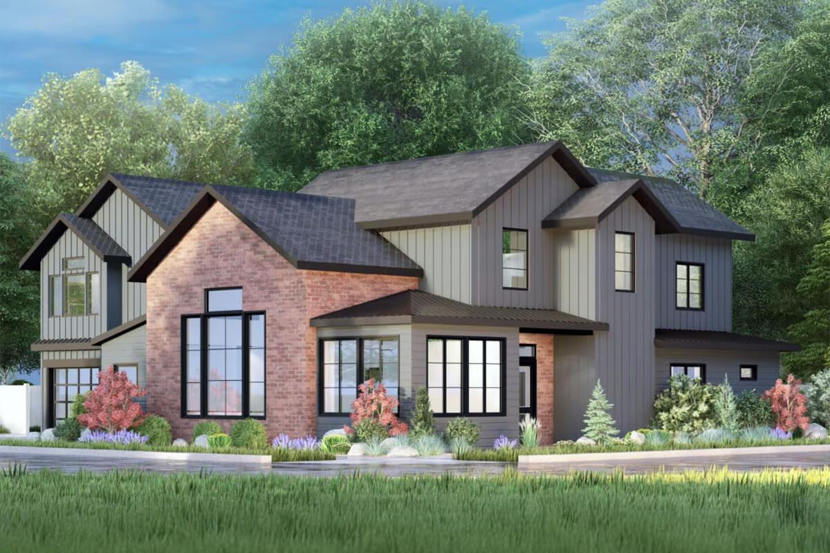 Contemporary Meets Classic with Brick and Board-and-Batten Exteriors