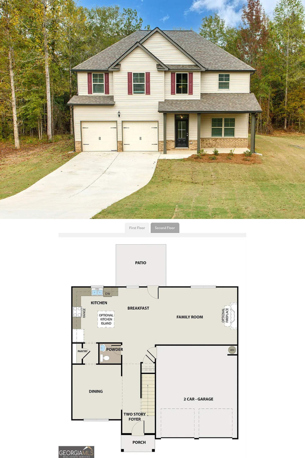 4-Bedroom Craftsman Home with Two-Story Foyer and Covered Back Patio (2,008 Sq. Ft. Floor Plan)