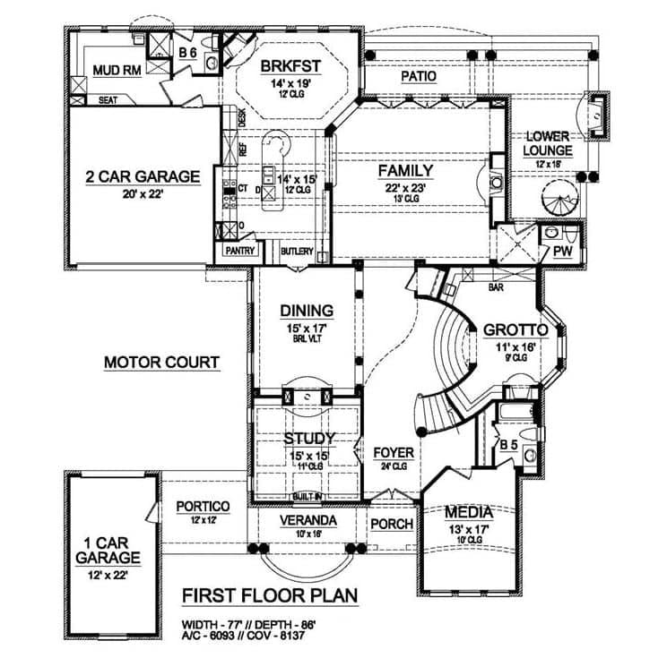 Explore This Spacious First-Floor Layout with a Unique Grotto Area