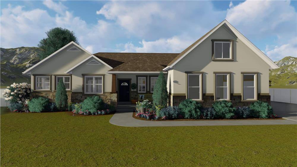 Traditional-Style 2-Bedroom Home with Lower Level Expansion and Bonus Room (Floor Plan)