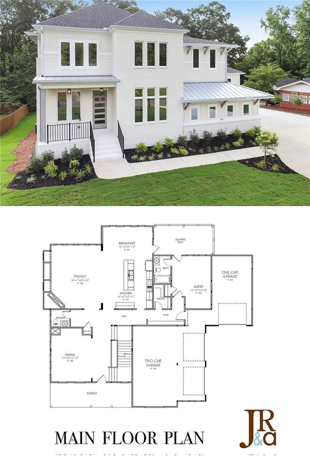 Farmhouse 5-Bedroom Home with Covered Front Porch and 3-Car Garage (4,517 Sq. Ft. Floor Plan)