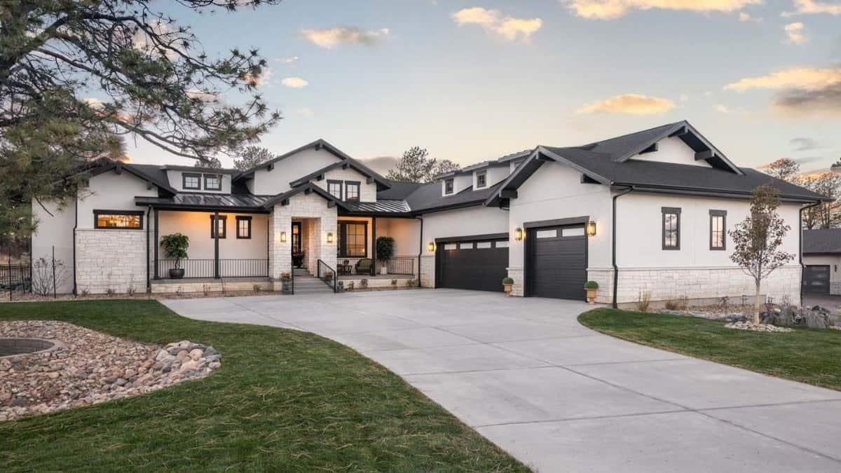 Elegant Craftsman Home with Striking Black Accents