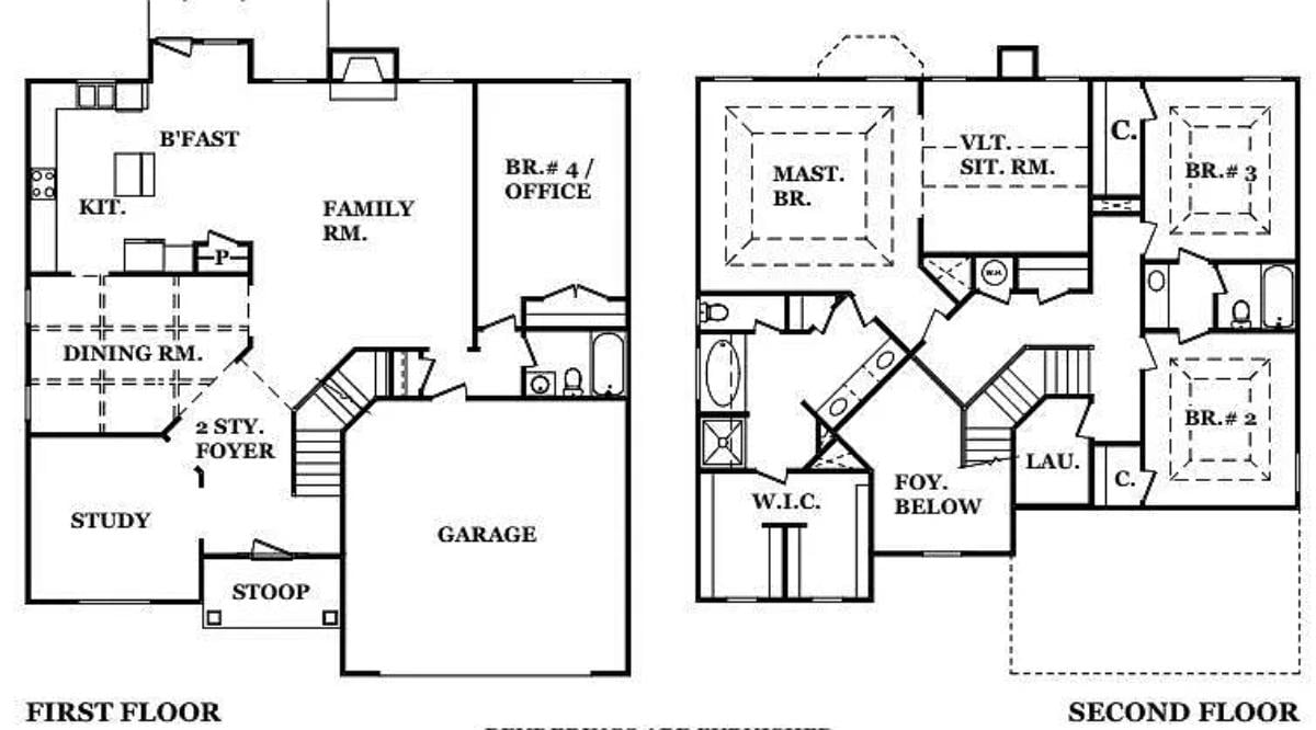 4-Bedroom Traditional Home with Front Porch and 2-Car Garage (2,972 Sq. Ft. Floor Plan)