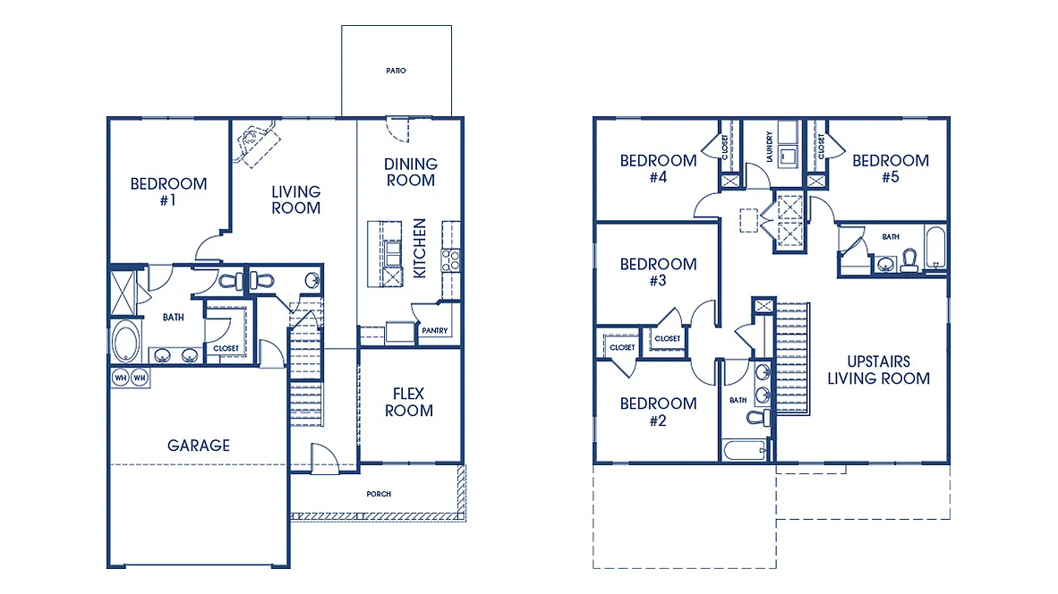 Modern-Farmhouse 5-Bedroom Home with Front Porch and 2-Car Garage (2,721 Sq. Ft. Floor Plan)