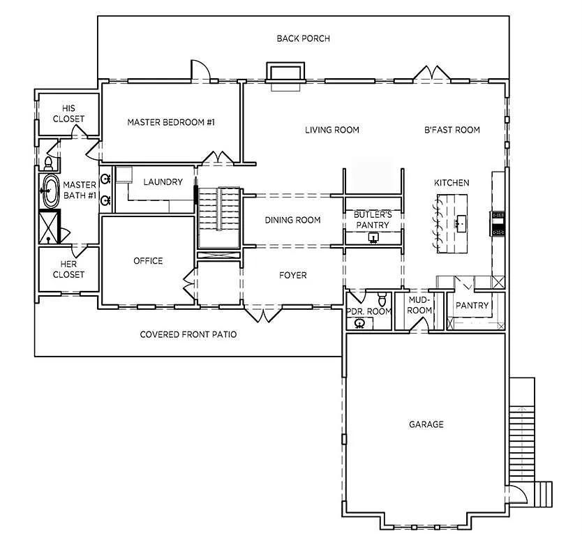 Traditional-Style 5-Bedroom Home with Covered Front Porch and Multi-Purpose Room (7,846 Sq. Ft. Floor Plan) 