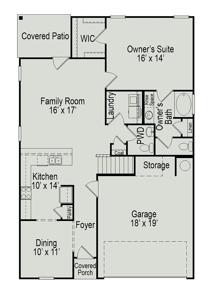 3-Bedroom The Caldwell Home with Loft and Covered Rear Porch (2,231 Sq. Ft. Floor Plan)