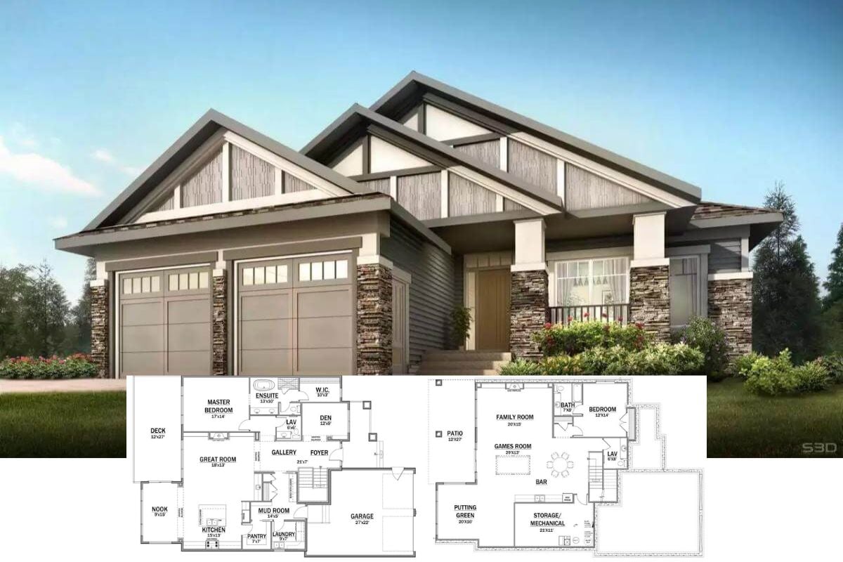 Ranch-Style 2-Bedroom Rowanwood Home with Open-Concept Living and Walkout Basement (Floor Plan)