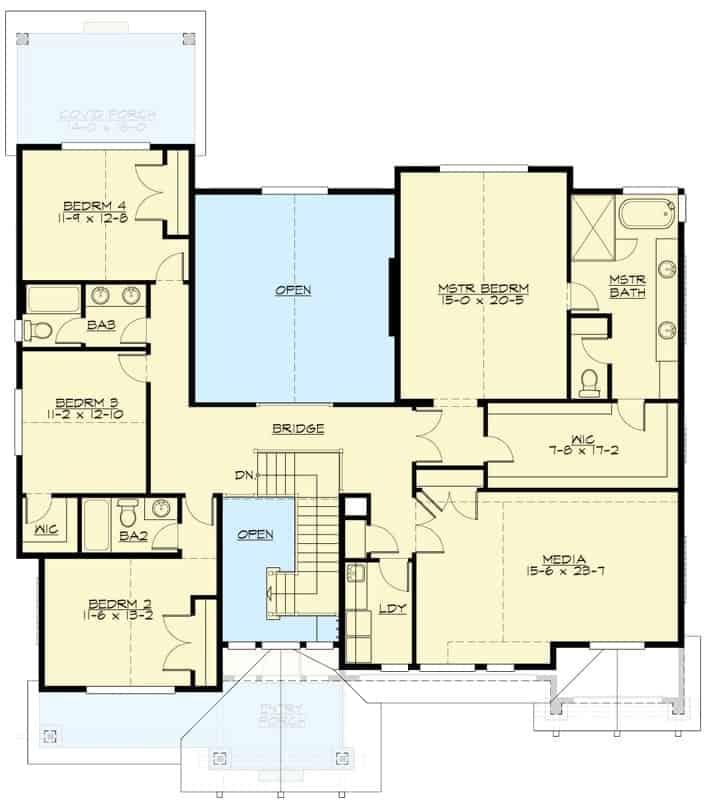 Explore the Spacious Layout of This 4-Bedroom Upper Floor Plan