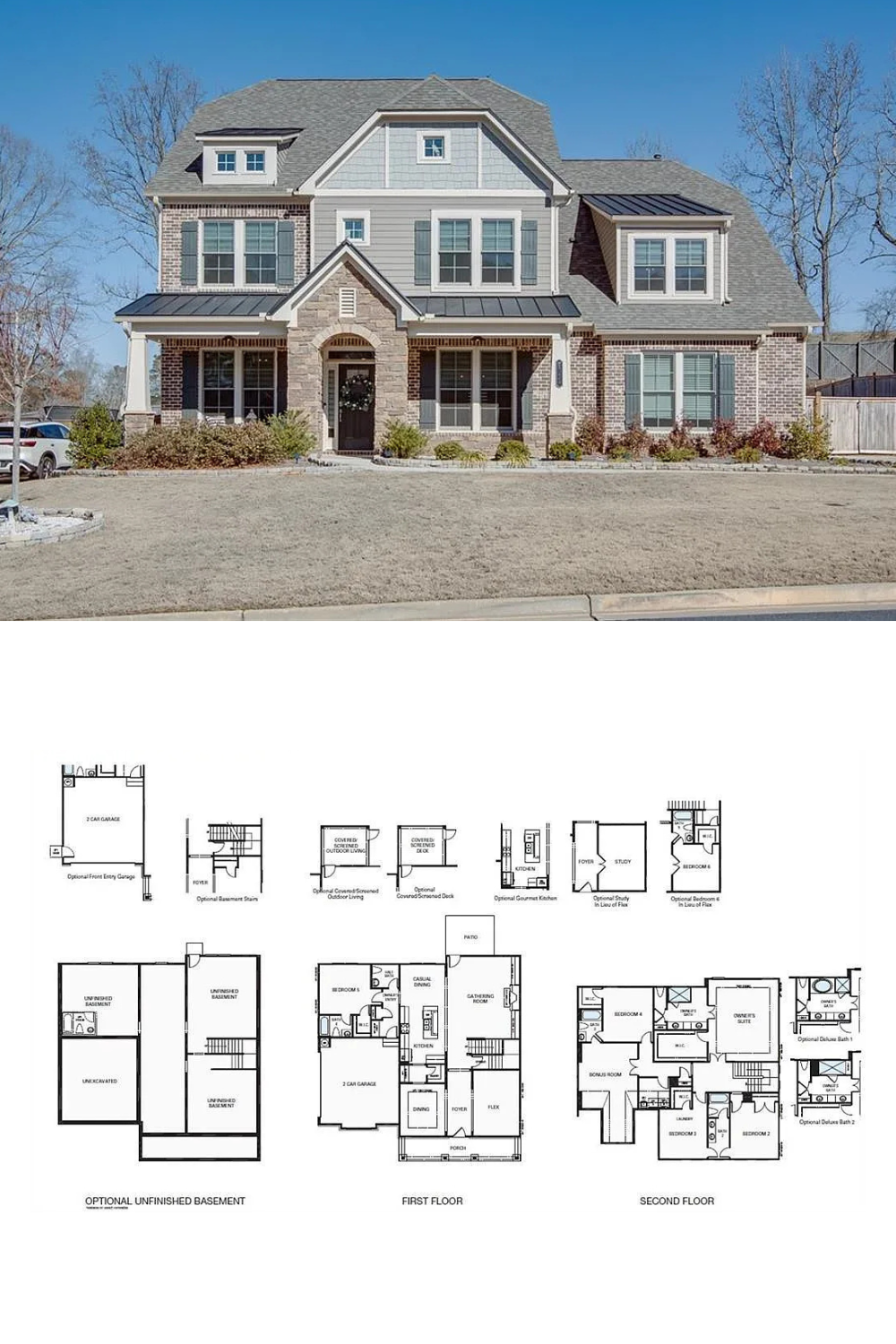 Traditional 5-Bedroom Home with Open Concept Living and Unfinished Basement (3,627 Sq. Ft. Floor Plan)