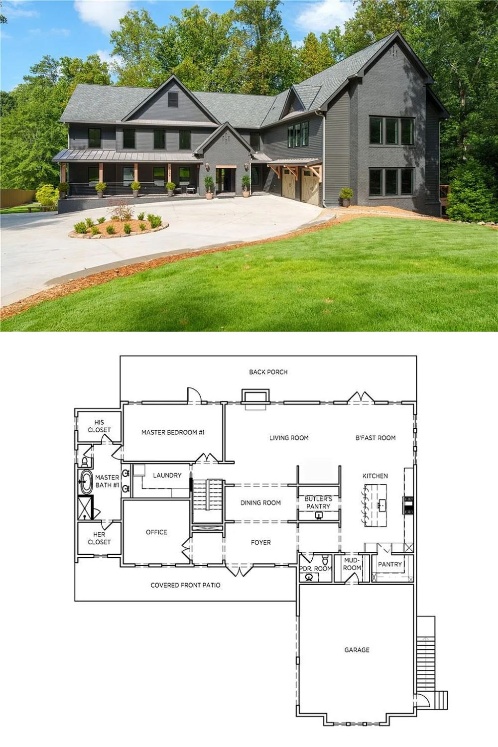 Traditional-Style 5-Bedroom Home with Covered Front Porch and Multi-Purpose Room (7,846 Sq. Ft. Floor Plan) 
