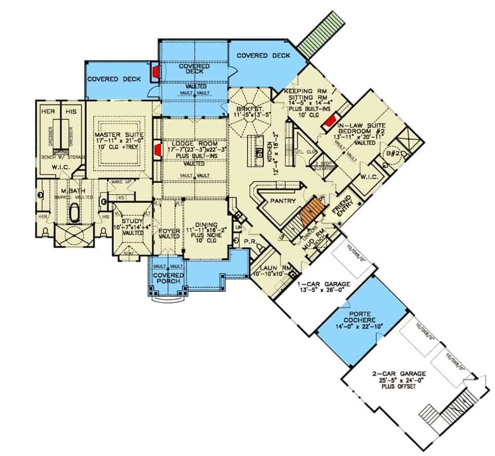 Explore This Expansive Floor Plan with Multiple Covered Decks