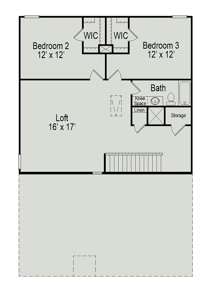 3-Bedroom The Caldwell Home with Loft and Covered Rear Porch (2,231 Sq. Ft. Floor Plan)