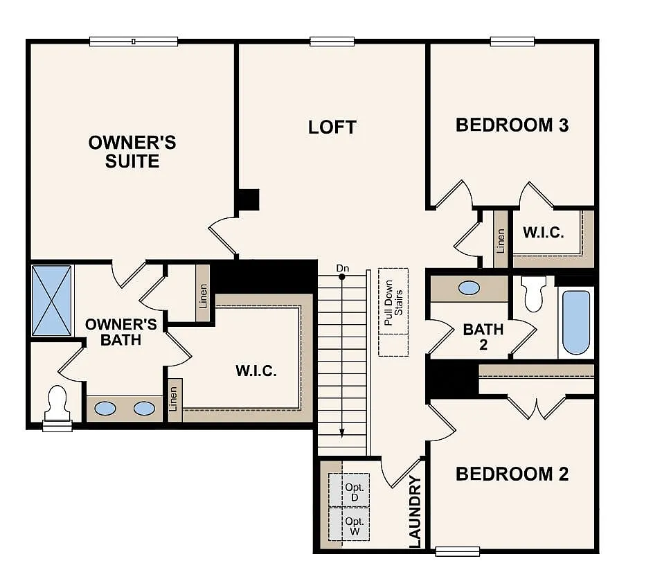 4-Bedroom The Mitchelle Home with Loft and Two-Story Foyer (2,149 Sq. Ft. Flooring