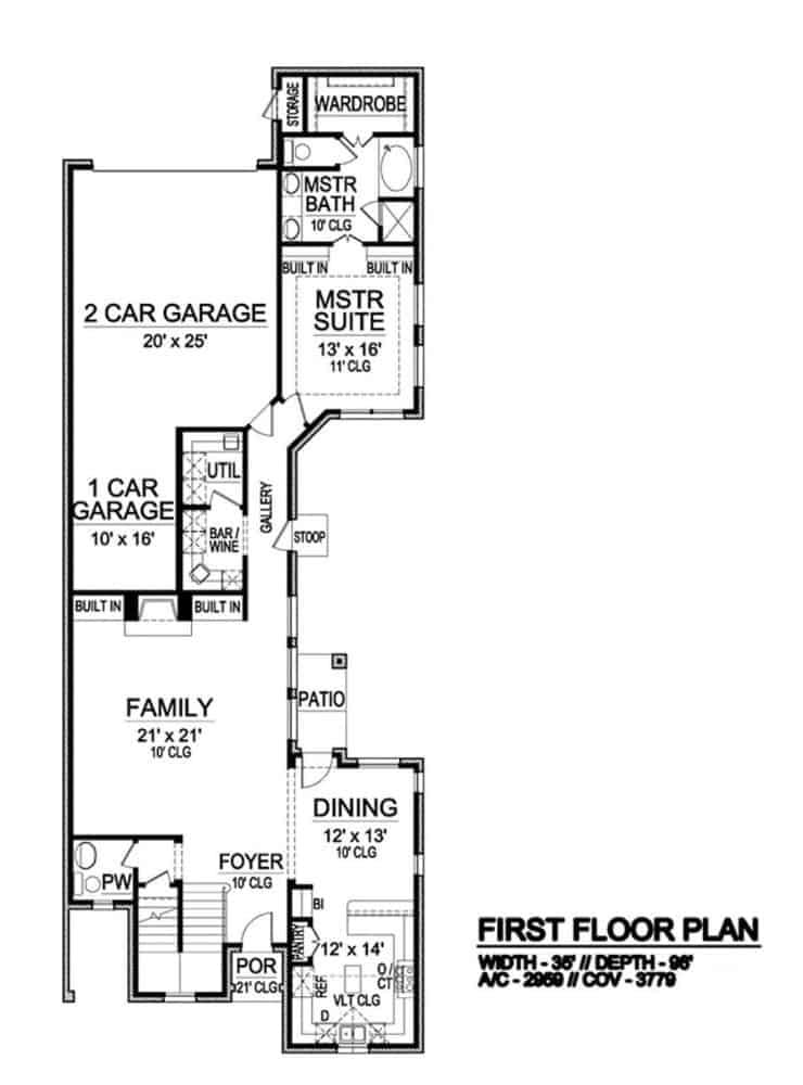 First Floor Layout Featuring Spacious Family and Dining Areas