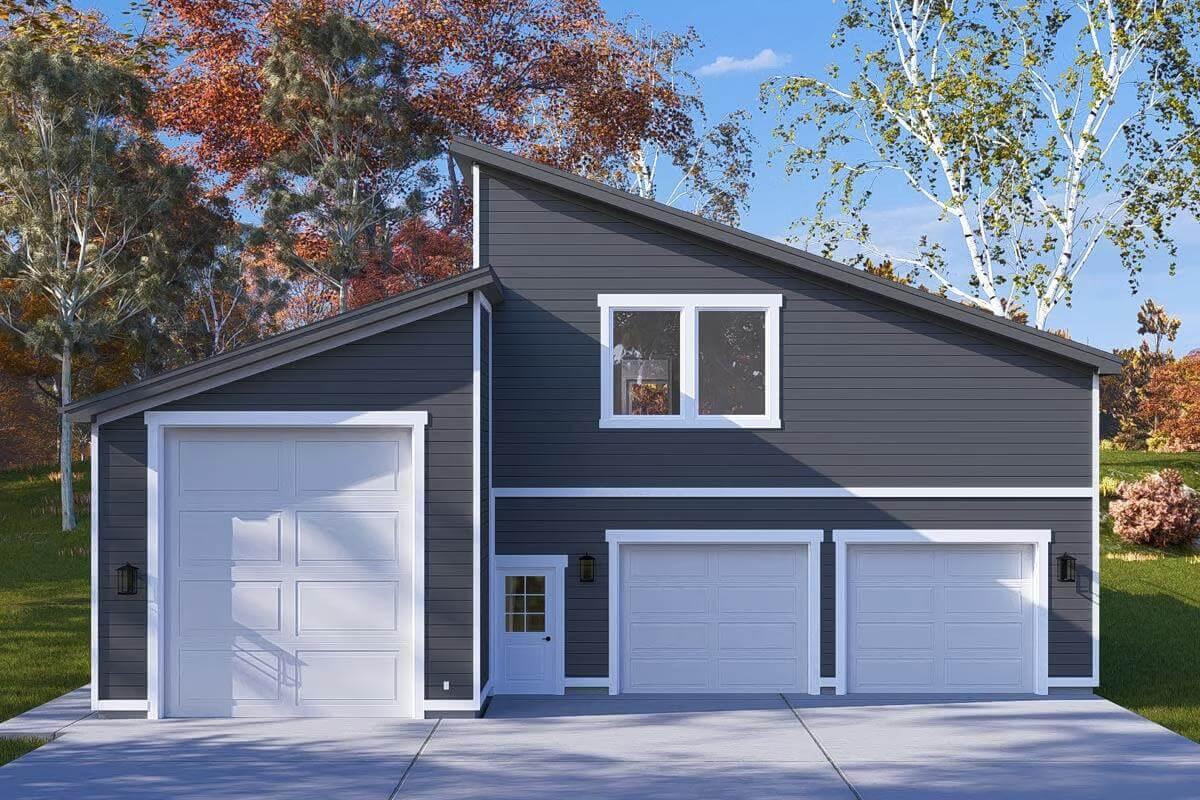 Sleek Garage with a Striking Roofline